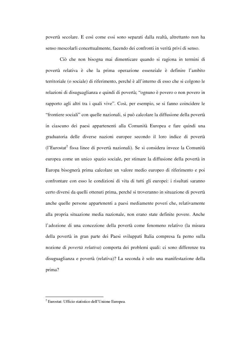 Anteprima della tesi: Povertà: aspetti definitori, misure e principali indagini con particolare riferimento al contesto italiano, Pagina 14
