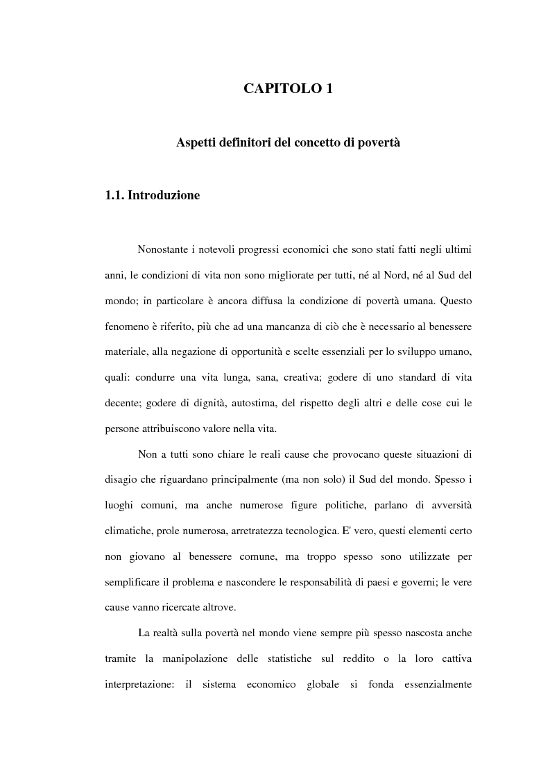 Anteprima della tesi: Povertà: aspetti definitori, misure e principali indagini con particolare riferimento al contesto italiano, Pagina 7