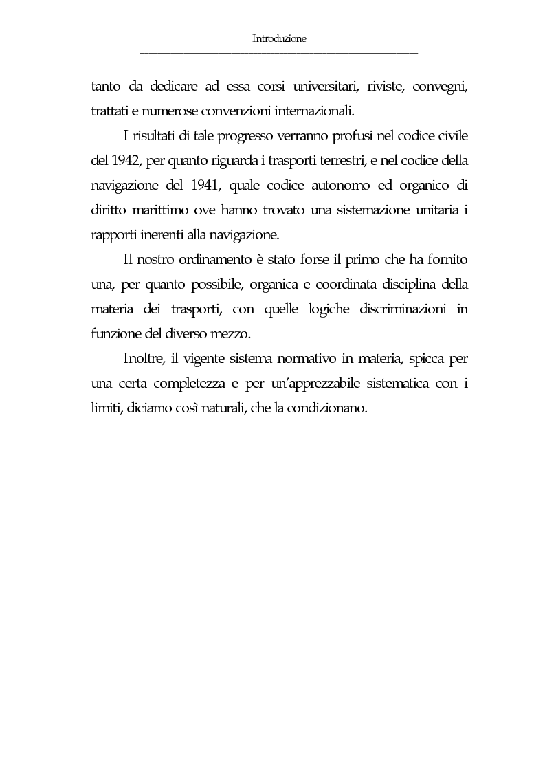 Anteprima della tesi: Gli eventi esonerativi della responsabilità del vettore terrestre di cose, Pagina 6