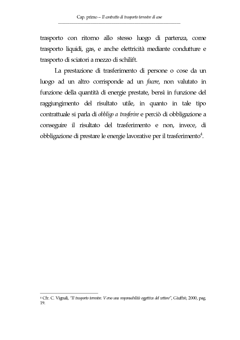 Anteprima della tesi: Gli eventi esonerativi della responsabilità del vettore terrestre di cose, Pagina 9