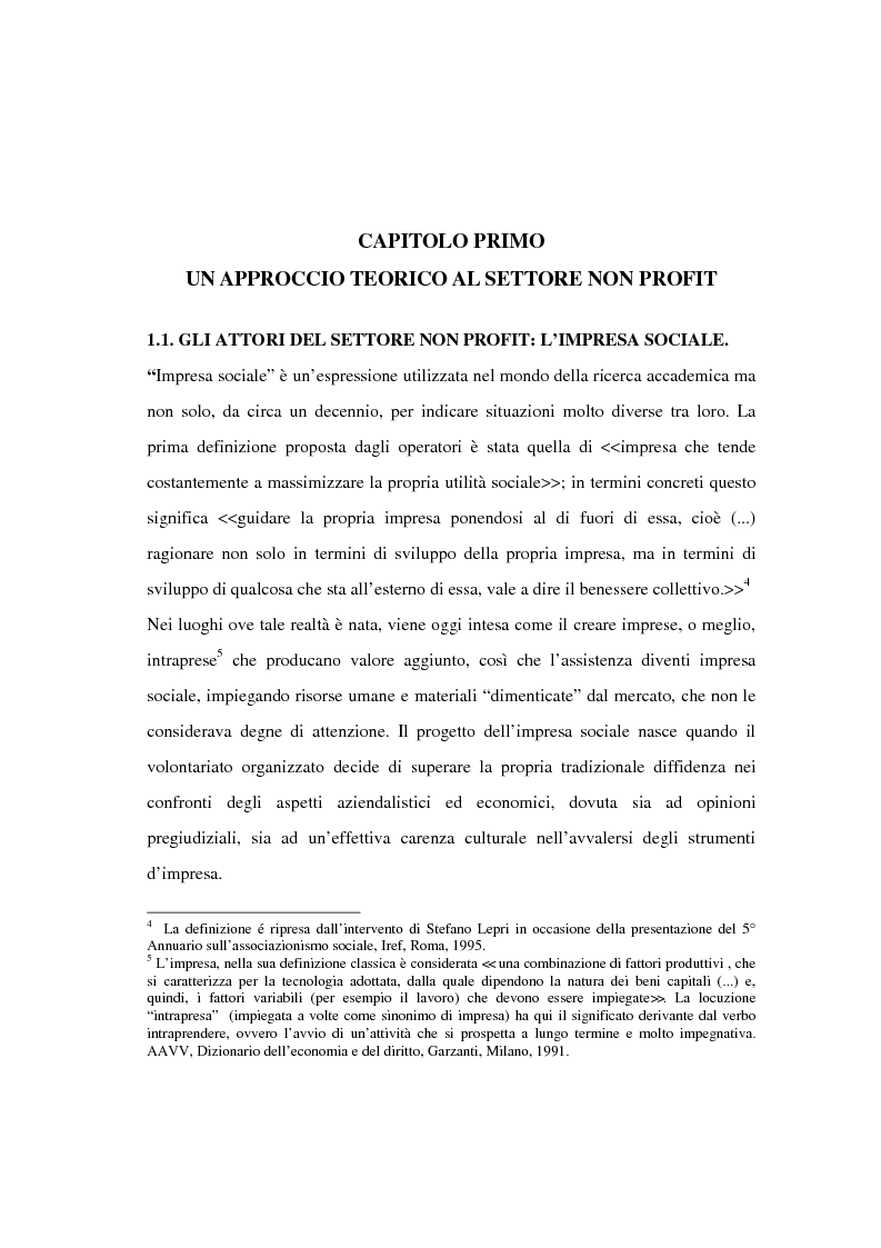 Anteprima della tesi: Il finanziamento del settore non profit: la prospettiva della banca etica, Pagina 6