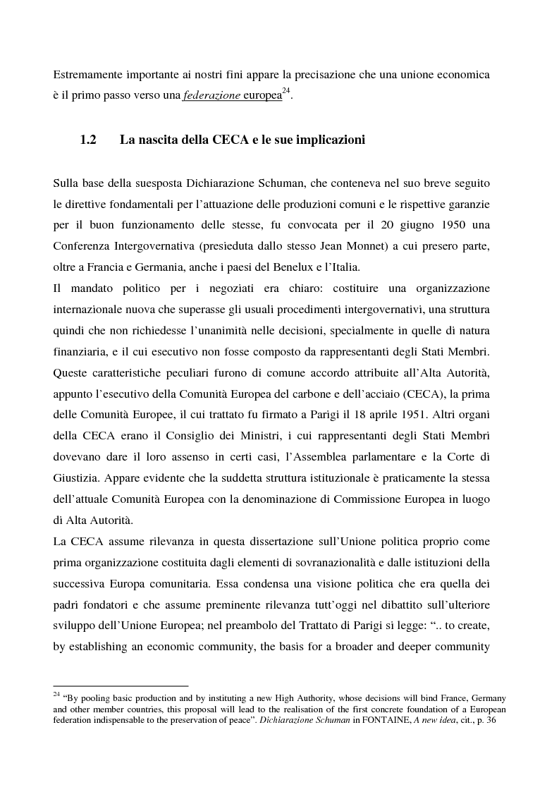Anteprima della tesi: Sicurezza 'interna ed esterna' nello sviluppo dell'Unione Politica Europea, Pagina 12