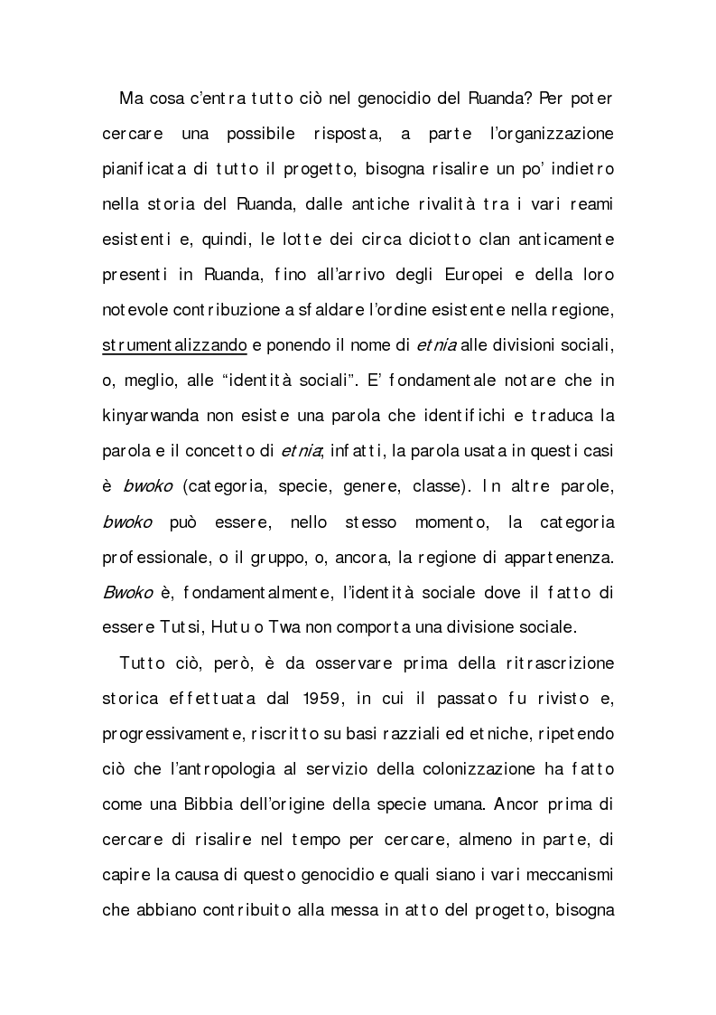 Anteprima della tesi: Rwanda (Paese dalle mille Colline). I ricorsi di una ''distrazione'', Pagina 10
