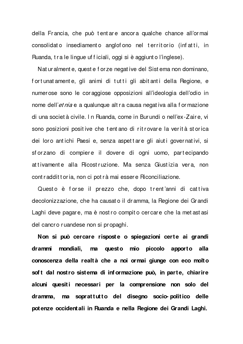 Anteprima della tesi: Rwanda (Paese dalle mille Colline). I ricorsi di una ''distrazione'', Pagina 4