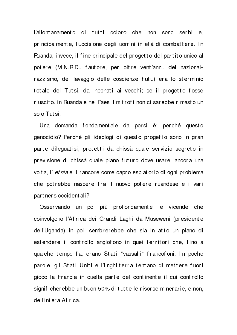 Anteprima della tesi: Rwanda (Paese dalle mille Colline). I ricorsi di una ''distrazione'', Pagina 9