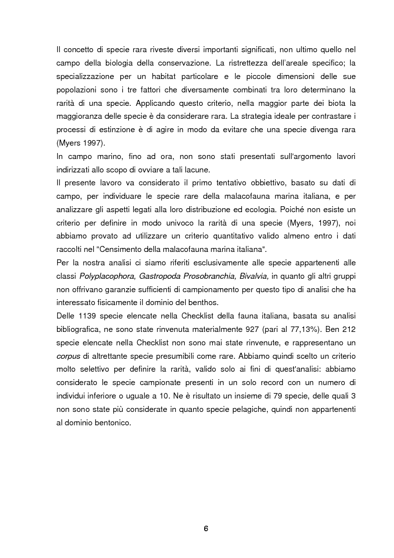 Anteprima della tesi: Specie rare della malacofauna marina mediterranea, Pagina 3