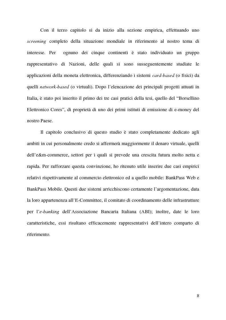 Anteprima della tesi: L'innovazione nei sistemi di pagamento: il caso della moneta elettronica, Pagina 3