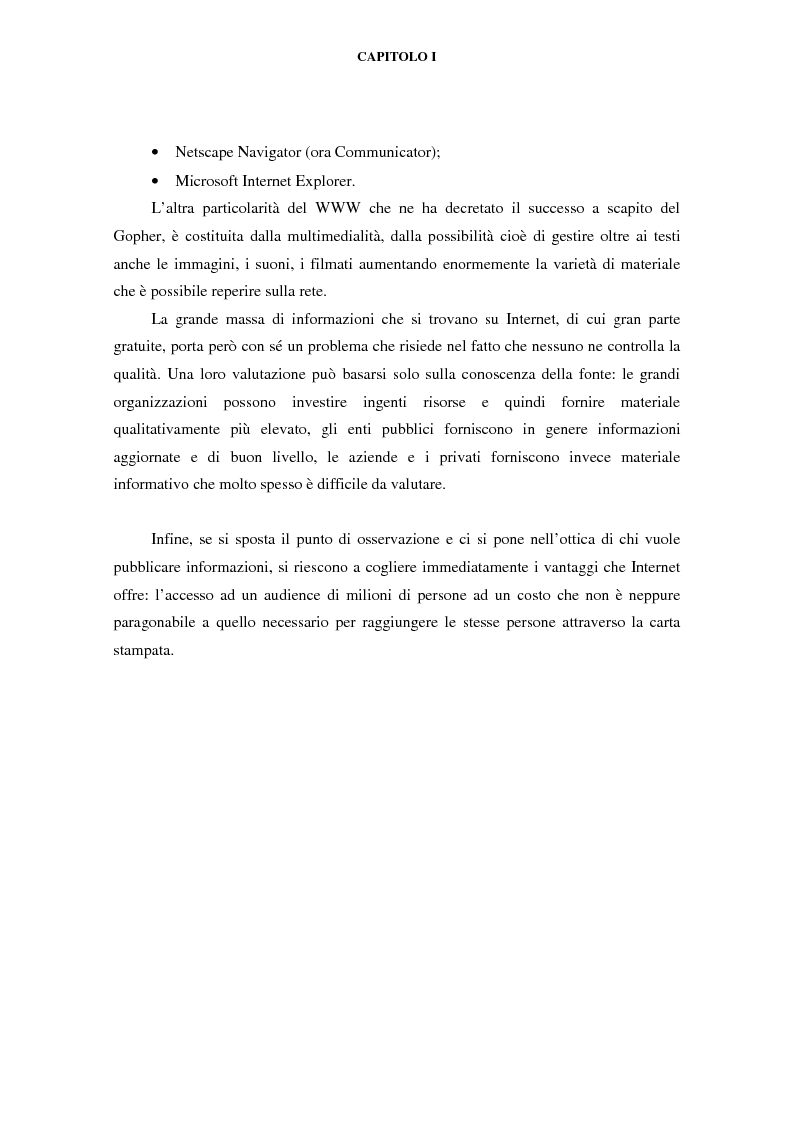 Anteprima della tesi: Gli effetti di Internet sul settore alberghiero italiano, Pagina 5