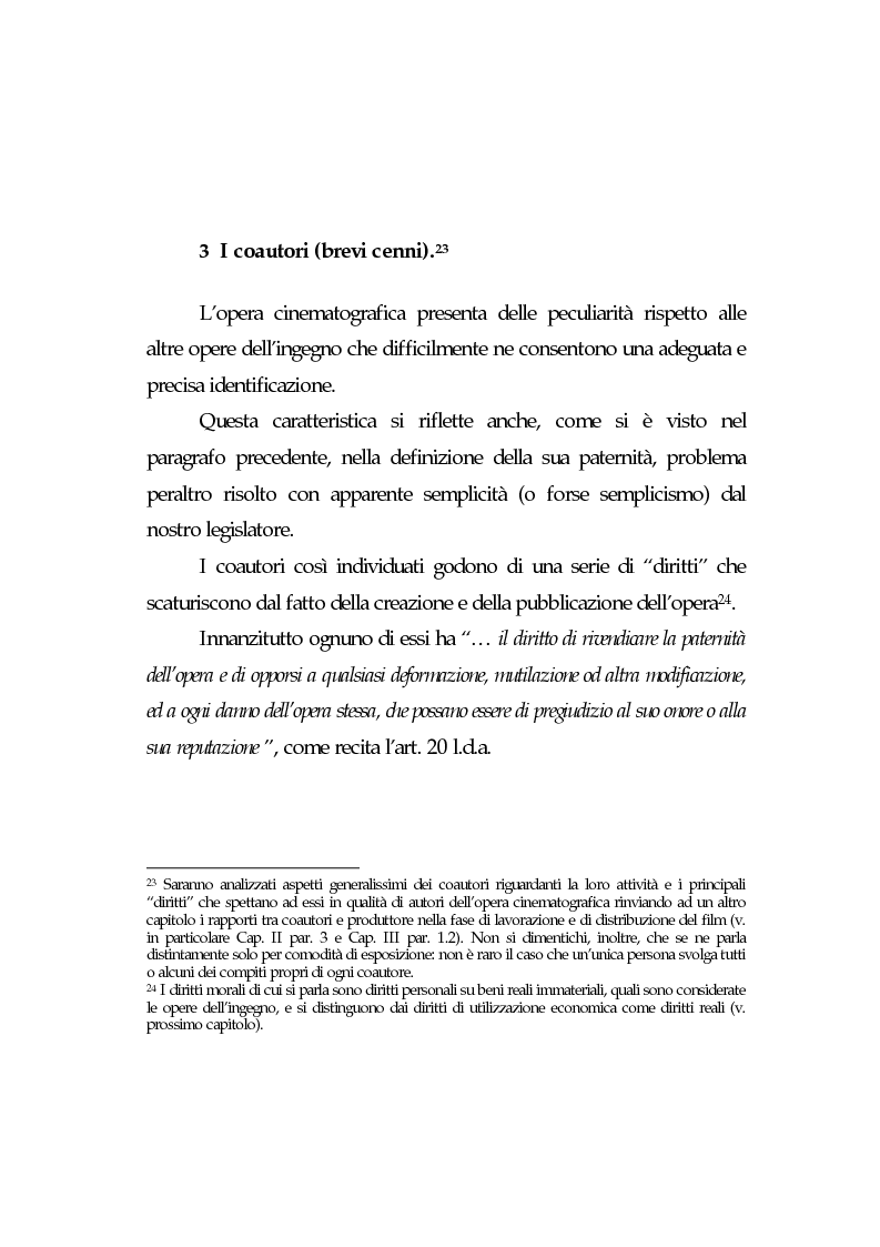 Anteprima della tesi: L'opera cinematografica: in particolare del produttore cinematografico, Pagina 15