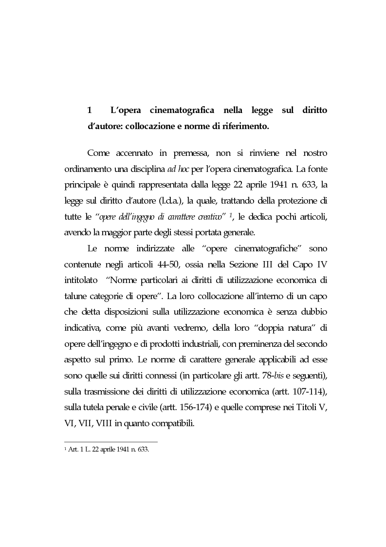 Anteprima della tesi: L'opera cinematografica: in particolare del produttore cinematografico, Pagina 4