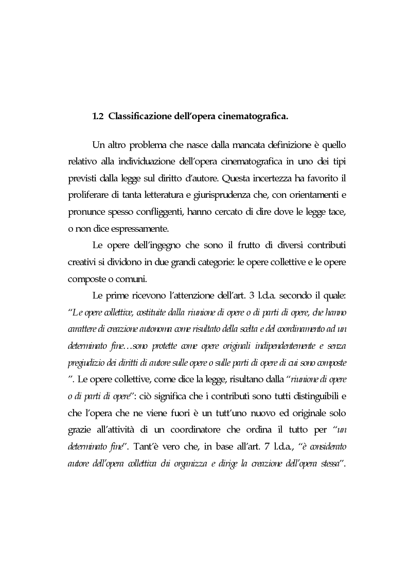 Anteprima della tesi: L'opera cinematografica: in particolare del produttore cinematografico, Pagina 7