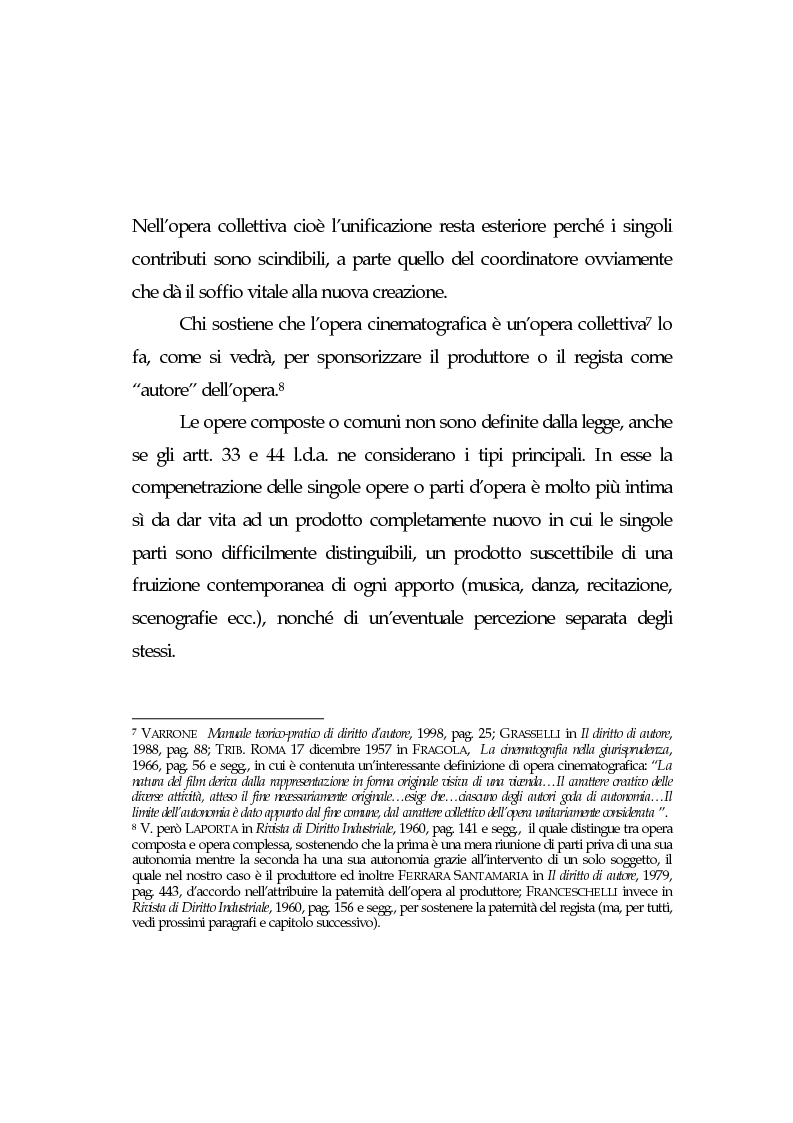 Anteprima della tesi: L'opera cinematografica: in particolare del produttore cinematografico, Pagina 8