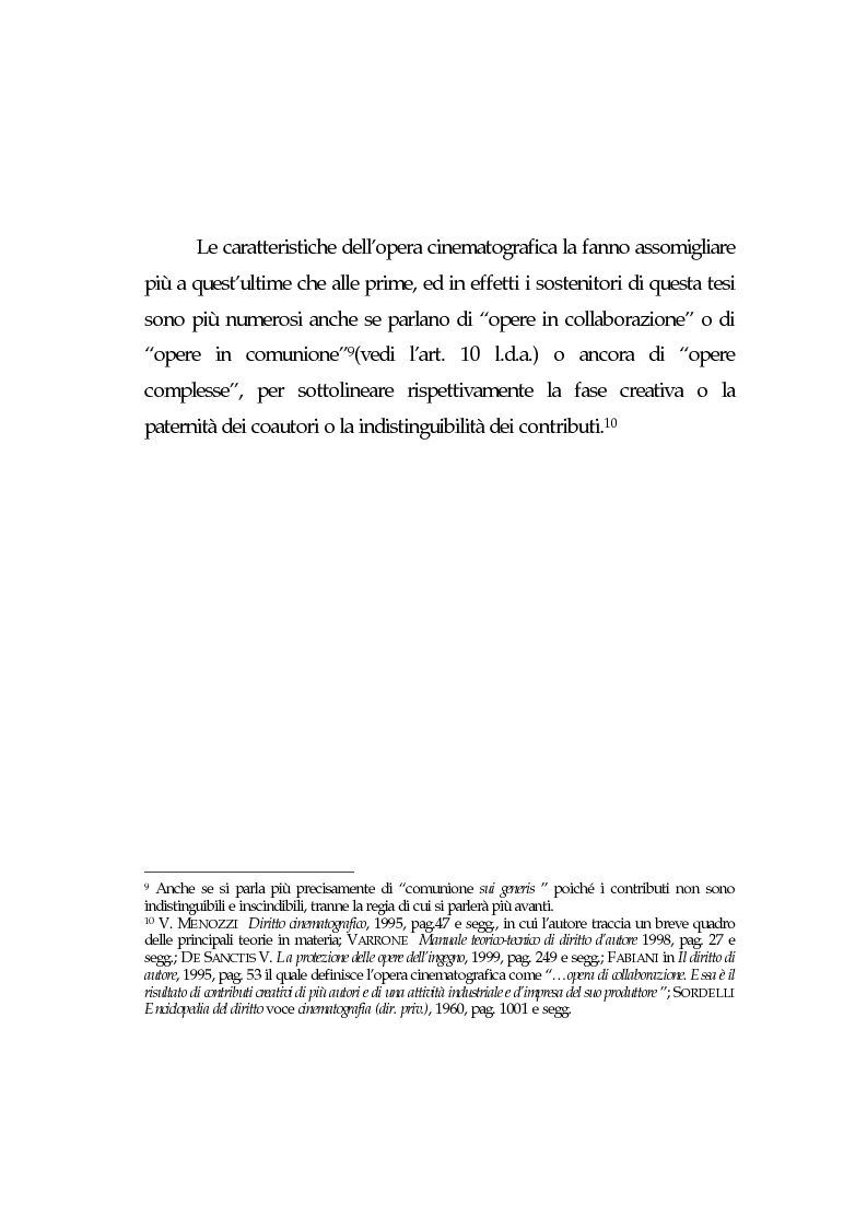 Anteprima della tesi: L'opera cinematografica: in particolare del produttore cinematografico, Pagina 9