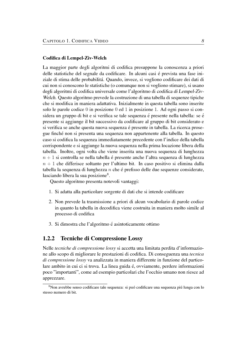 Anteprima della tesi: Compressione object-based del segnale video mediante trasformata Wavelet, Pagina 8