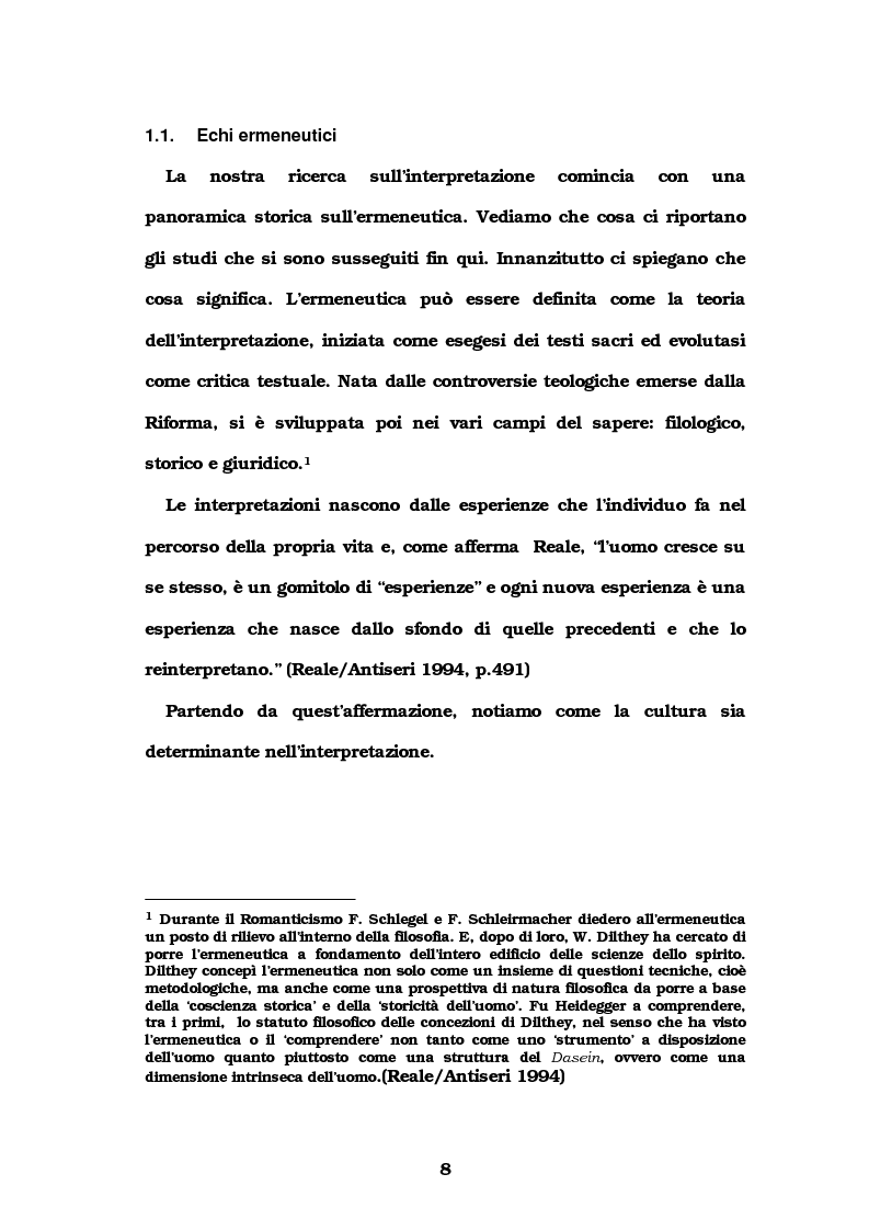 Anteprima della tesi: Autore e lettore a confronto: la doppia interpretazione, Pagina 5