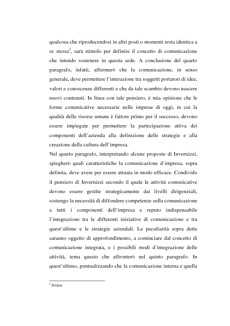 Anteprima della tesi: La comunicazione organizzativa: teorie e condizioni di realizzazione nelle imprese italiane, Pagina 6