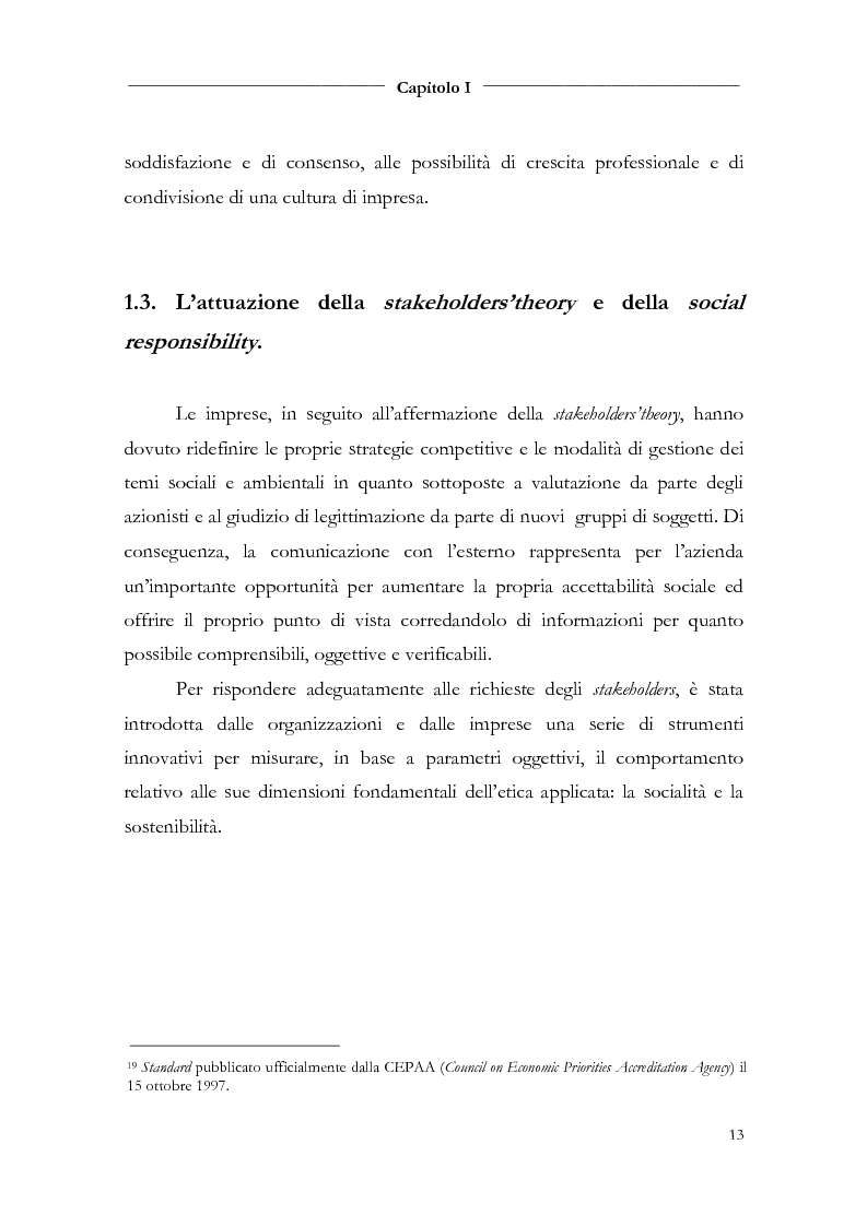 Anteprima della tesi: Responsabilità sociale d'impresa e bilancio sociale nelle aziende di credito, Pagina 15