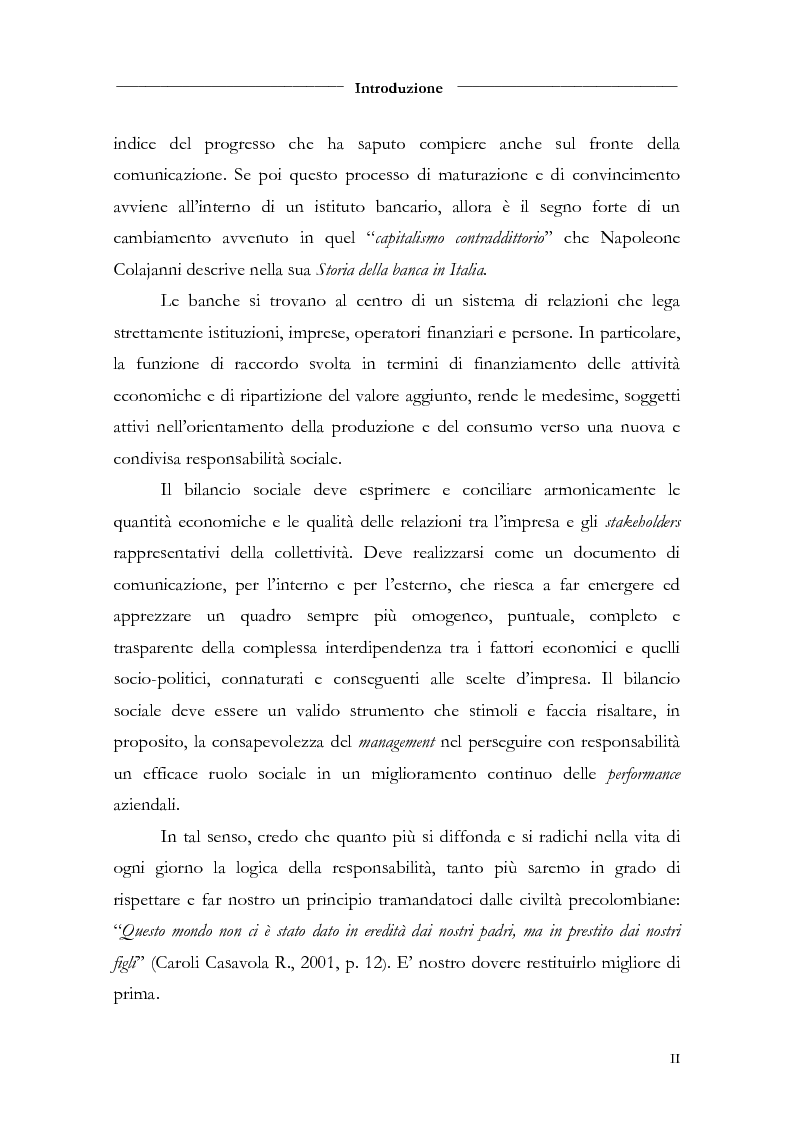 Anteprima della tesi: Responsabilità sociale d'impresa e bilancio sociale nelle aziende di credito, Pagina 2