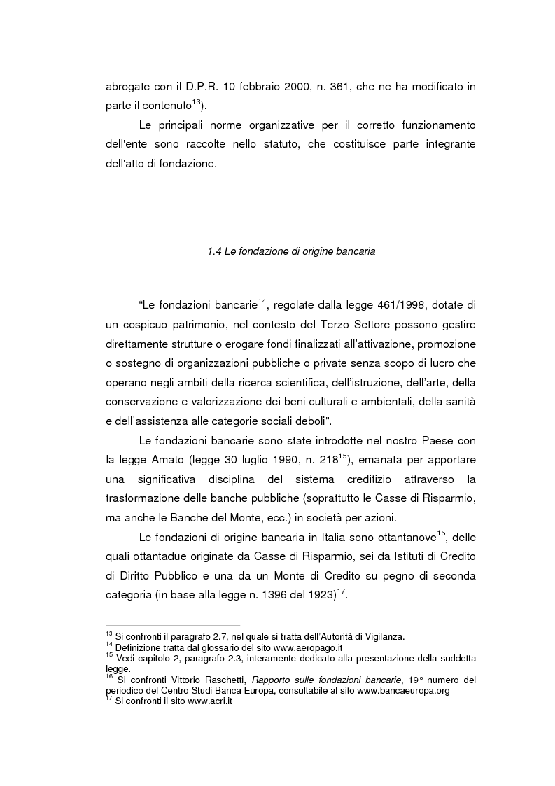 Anteprima della tesi: Fondazioni bancarie e attività culturali. Il caso Fondazione Cassamarca di Treviso, Pagina 13