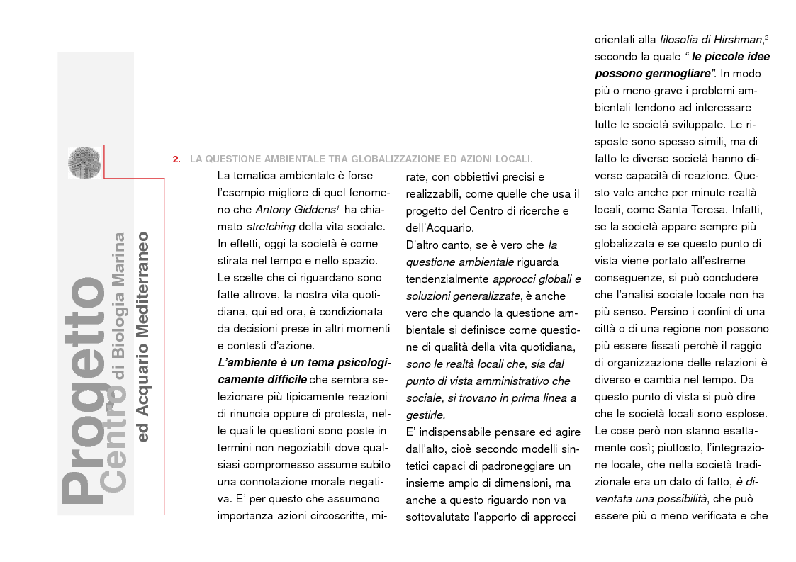 Anteprima della tesi: Centro di Biologia Marina ed Acquario Mediterraneo, una proposta strategica per Santa Teresa Gallura, Pagina 2