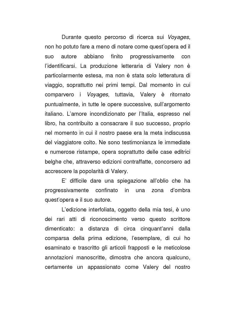 Anteprima della tesi: La versione interfoliata dei ''Voyages historiques, litteraries et artistiques en Italie'' di Antoine-Claude Pasquin Valery, Pagina 2