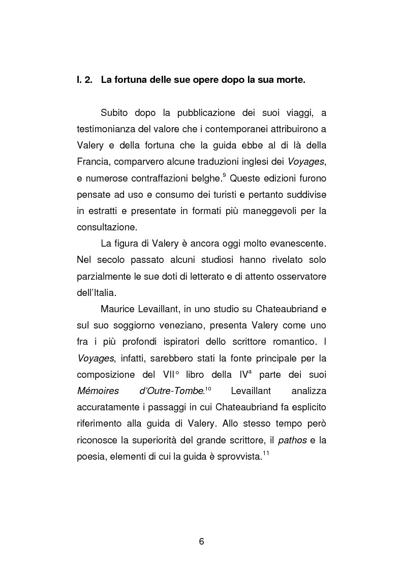 Anteprima della tesi: La versione interfoliata dei ''Voyages historiques, litteraries et artistiques en Italie'' di Antoine-Claude Pasquin Valery, Pagina 9