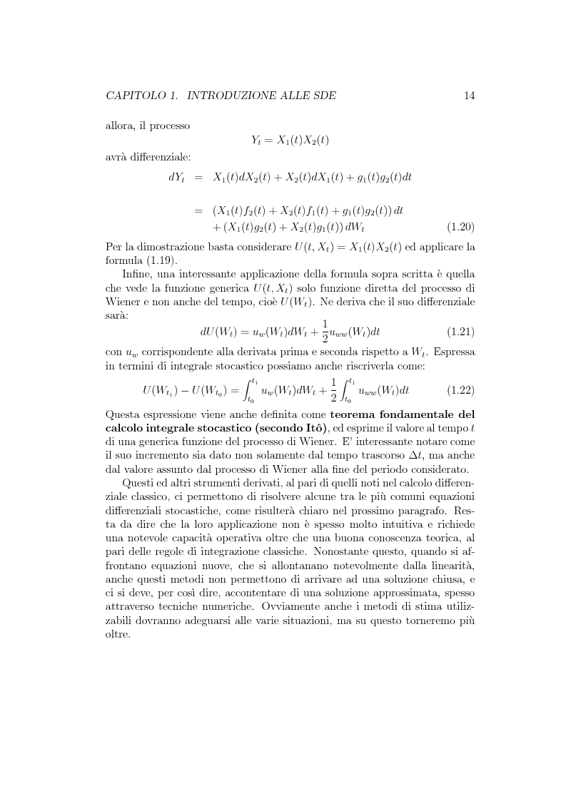 Anteprima della tesi: Il problema della stima nelle equazioni differenziali stocastiche: un approccio operativo, Pagina 13