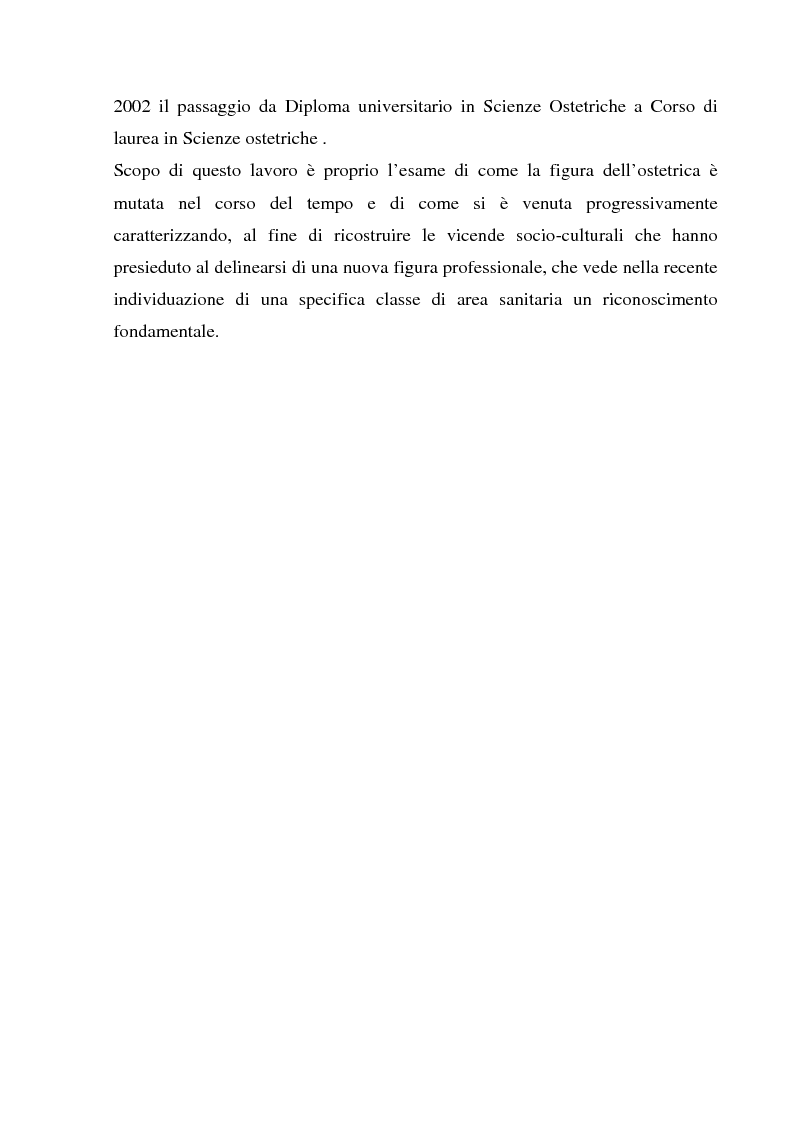 Anteprima della tesi: La formazione dell'ostetrica tra passato e presente. Dall'empirismo alla strutturazione di un curriculum - Il caso di Firenze, Pagina 2