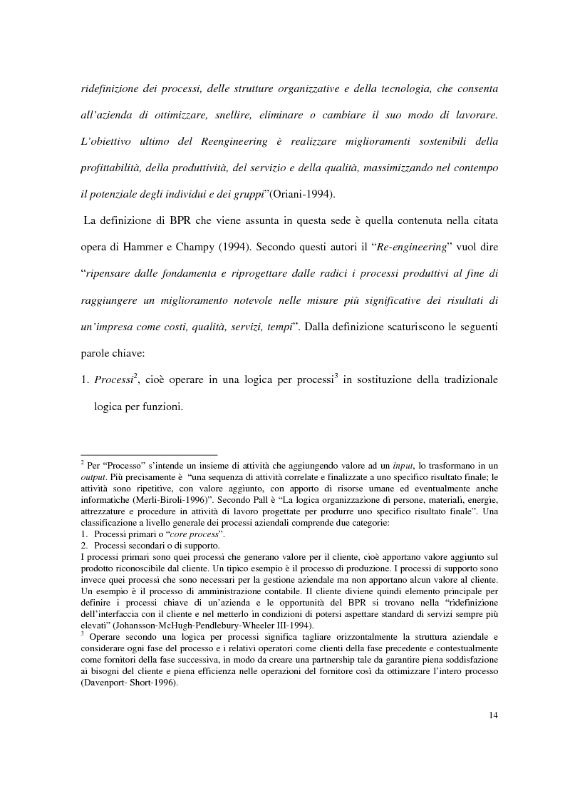 Anteprima della tesi: Business process reengineering: il caso delle aziende ospedaliere, Pagina 6