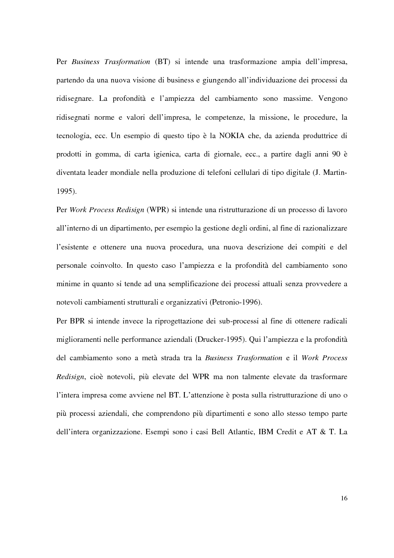 Anteprima della tesi: Business process reengineering: il caso delle aziende ospedaliere, Pagina 8