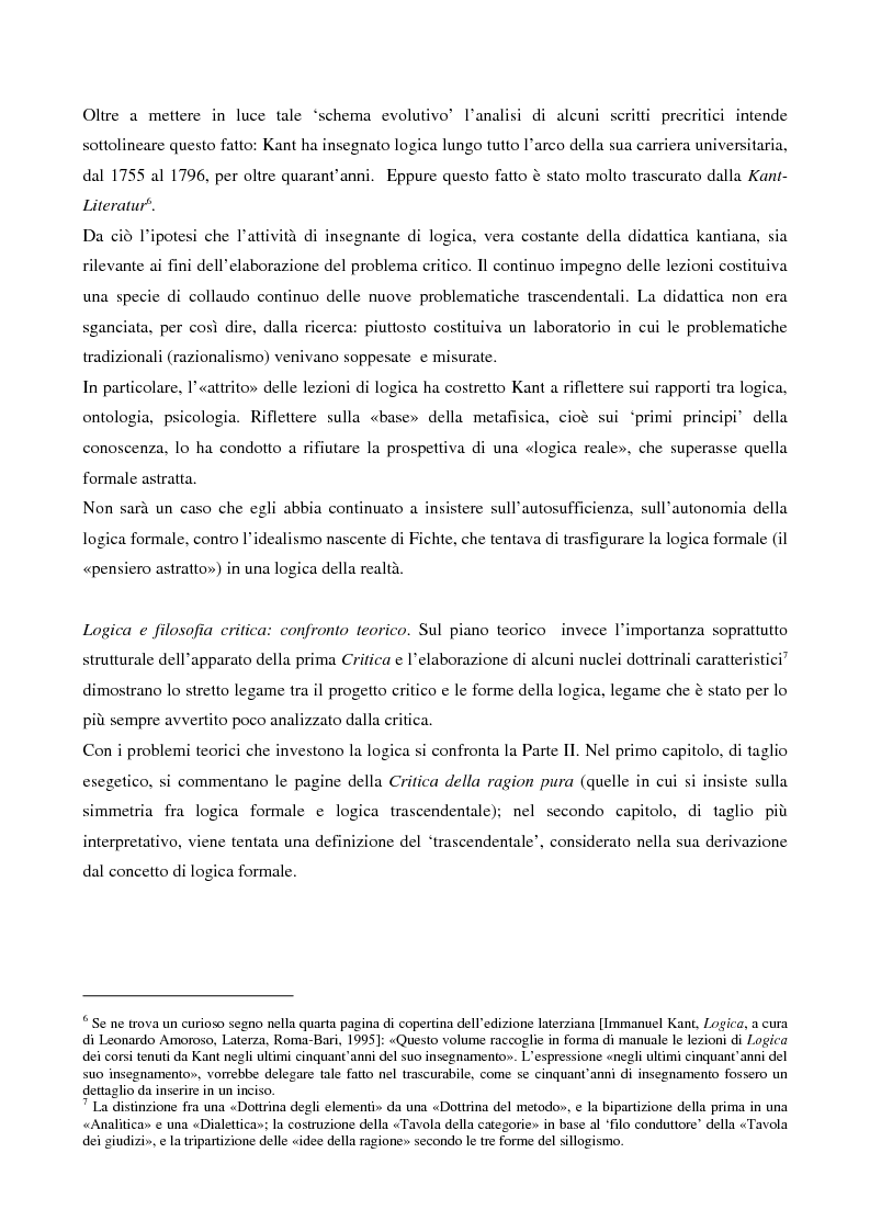 Anteprima della tesi: La logica formale e l'elaborazione del criticismo, Pagina 5