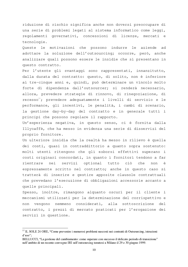Anteprima della tesi: Il contratto di outsourcing, Pagina 10