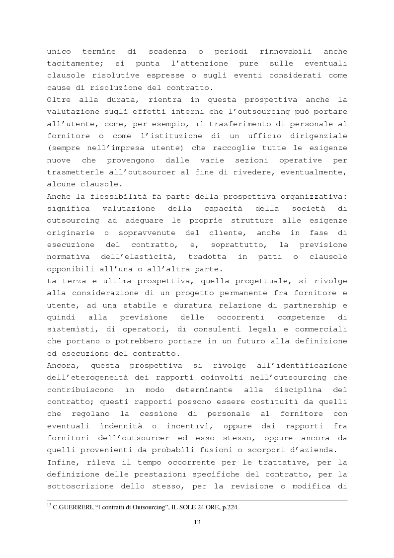 Anteprima della tesi: Il contratto di outsourcing, Pagina 13