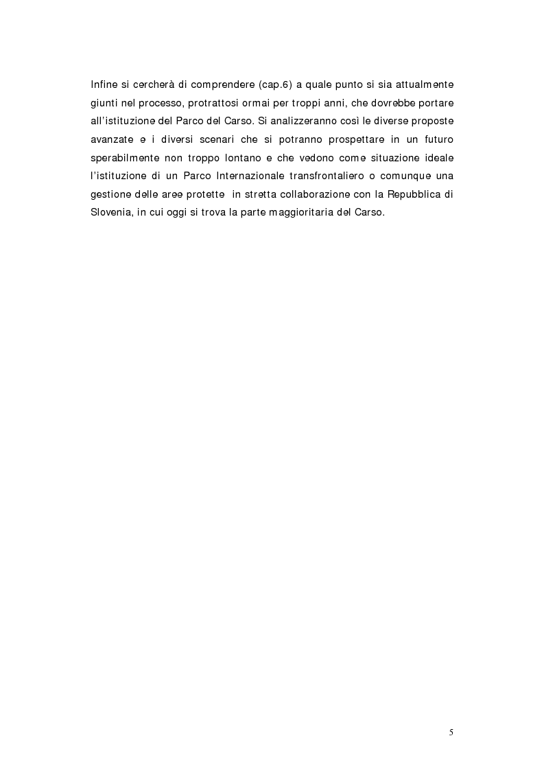 Anteprima della tesi: L'area protetta quale laboratorio di sostenibilità: il caso dell'istituendo Parco del Carso, Pagina 2