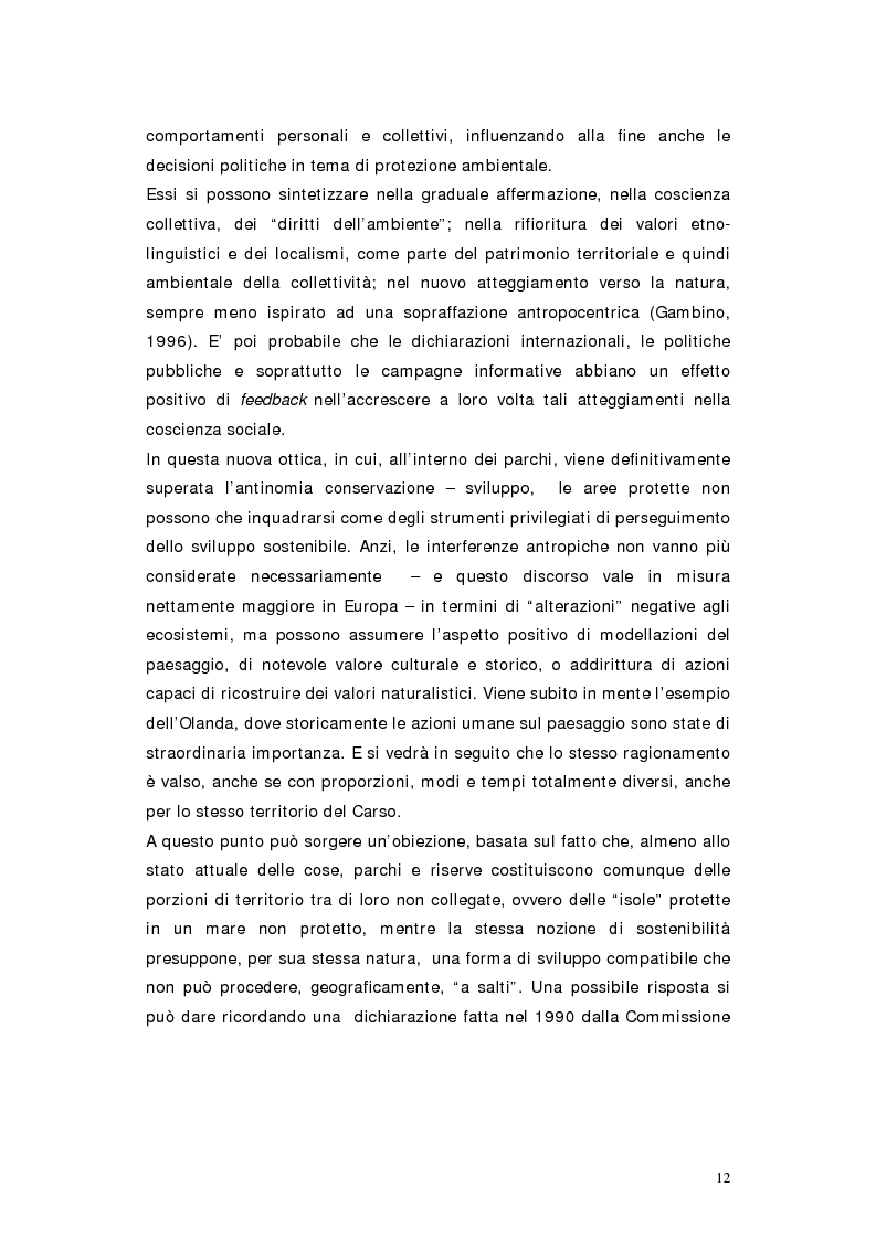 Anteprima della tesi: L'area protetta quale laboratorio di sostenibilità: il caso dell'istituendo Parco del Carso, Pagina 9