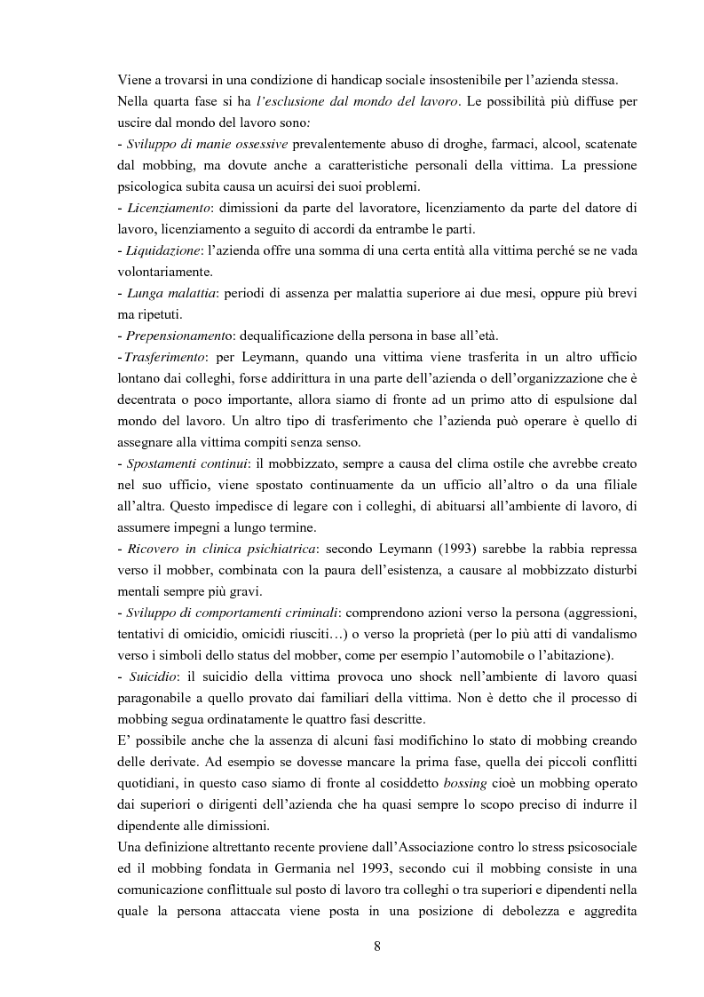 Anteprima della tesi: Il mobbing - Aspetto psicologico, sociale e legale, Pagina 6