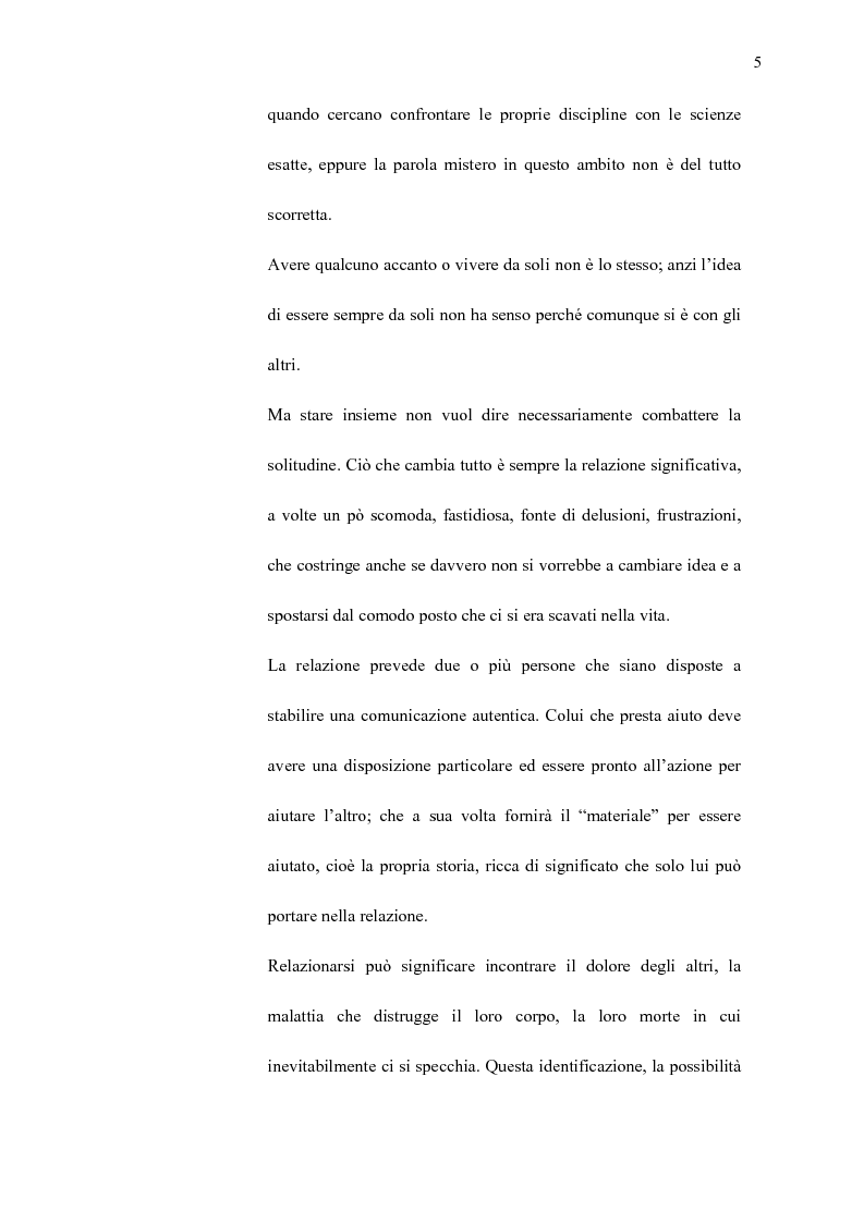 Anteprima della tesi: La professionalità dell'educatore nella relazione di aiuto ai malati terminali, Pagina 4