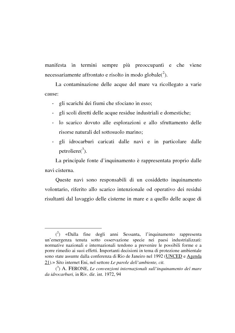 Anteprima della tesi: Lo spandimento in mare di idrocarburi, Pagina 2