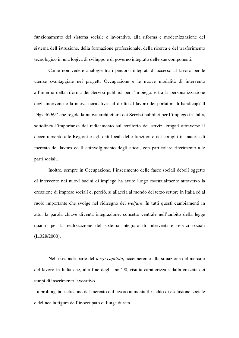 Anteprima della tesi: Progetti europei per l'occupazione e politiche sociali in Italia: un valore aggiunto, Pagina 5