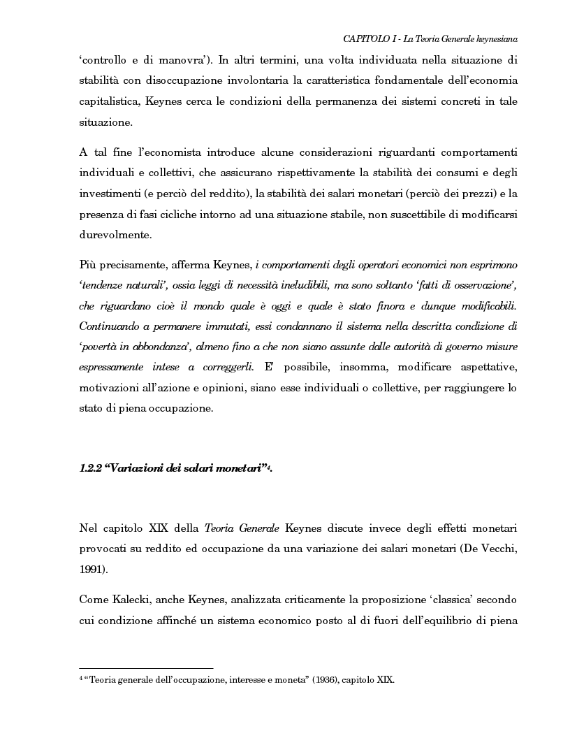 Anteprima della tesi: La teoria generale di Keynes: alcune reinterpretazioni ed attualità, Pagina 14