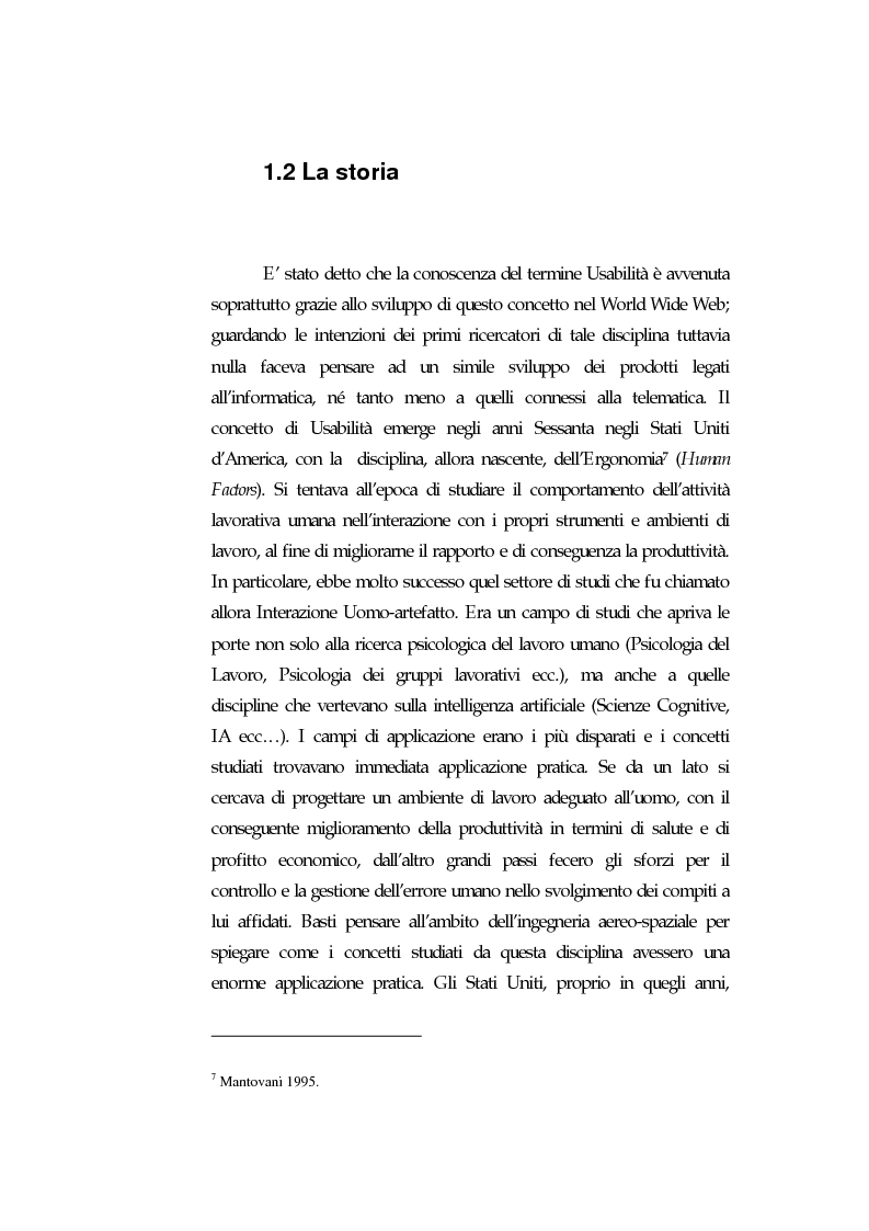 Anteprima della tesi: Web Usability: un approccio multidisciplinare alla progettazione del Web, Pagina 7