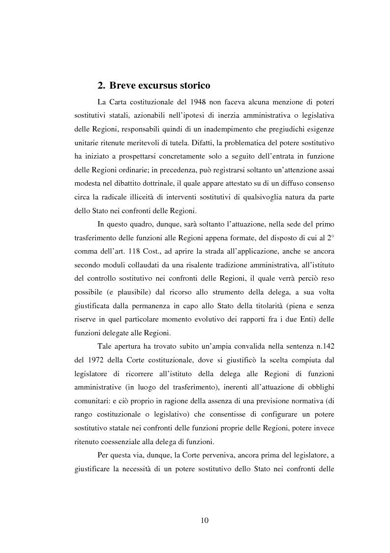 Anteprima della tesi: Il potere sostitutivo dopo la riforma del titolo V della parte seconda della Costituzione, Pagina 10