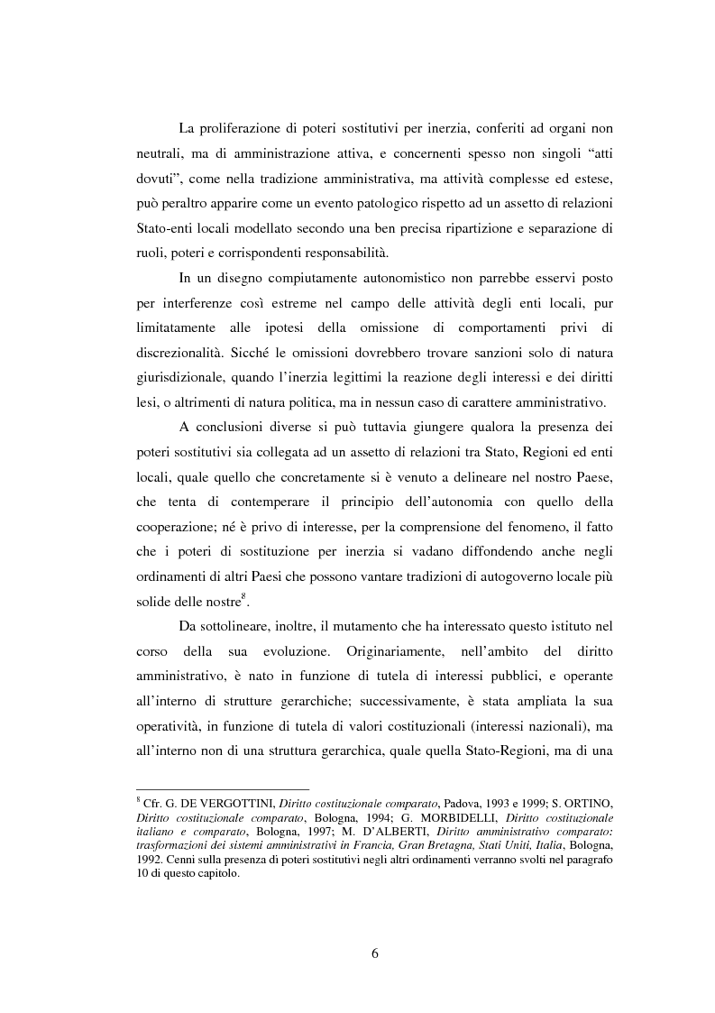 Anteprima della tesi: Il potere sostitutivo dopo la riforma del titolo V della parte seconda della Costituzione, Pagina 6