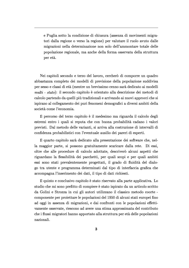 Anteprima della tesi: Software per le previsioni demografiche ed un loro impiego per lo studio degli effetti delle migrazioni sulle popolazioni, Pagina 3