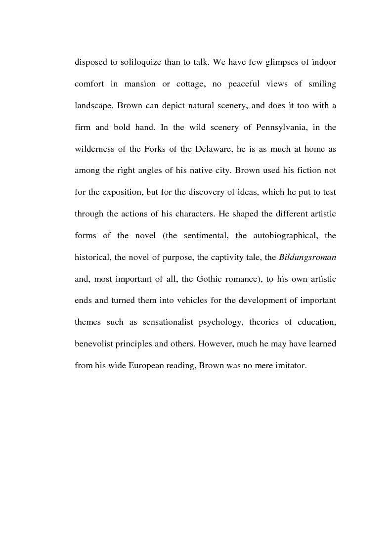 Anteprima della tesi: Charles Brockden Brown's Edgar Huntly: Sleepwalking through the Wildeness, Pagina 11