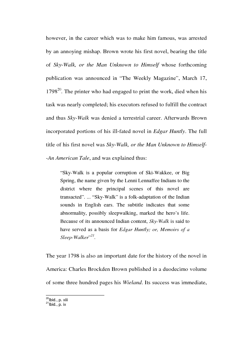 Anteprima della tesi: Charles Brockden Brown's Edgar Huntly: Sleepwalking through the Wildeness, Pagina 9