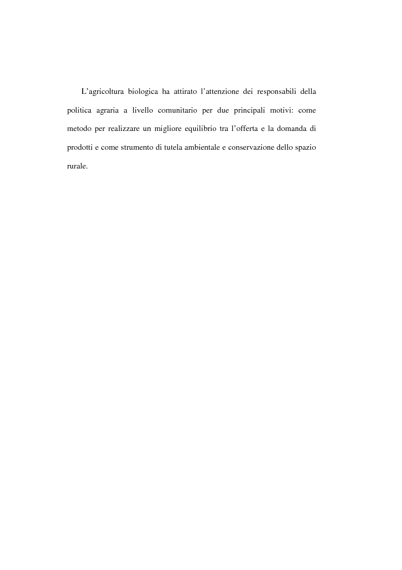 Anteprima della tesi: Il settore biologico: un'analisi delle aziende agricole nella comunita montana ''calore salernitano'', Pagina 10