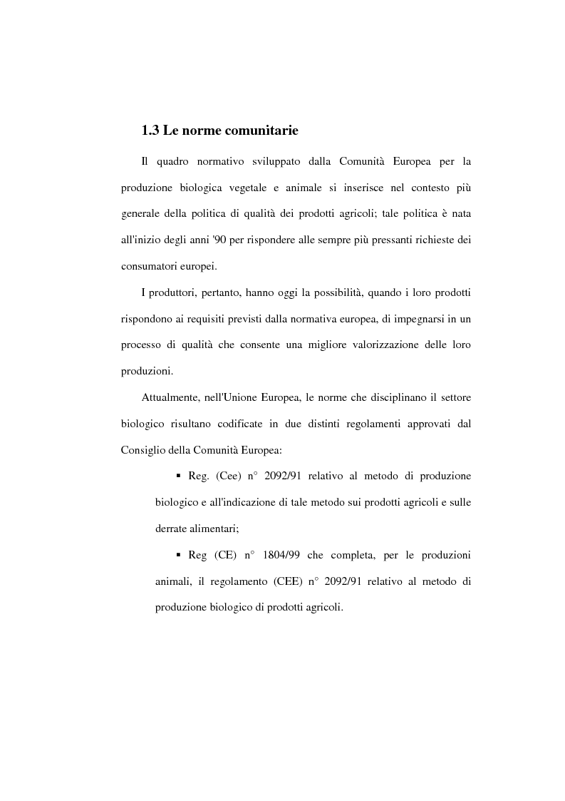 Anteprima della tesi: Il settore biologico: un'analisi delle aziende agricole nella comunita montana ''calore salernitano'', Pagina 11