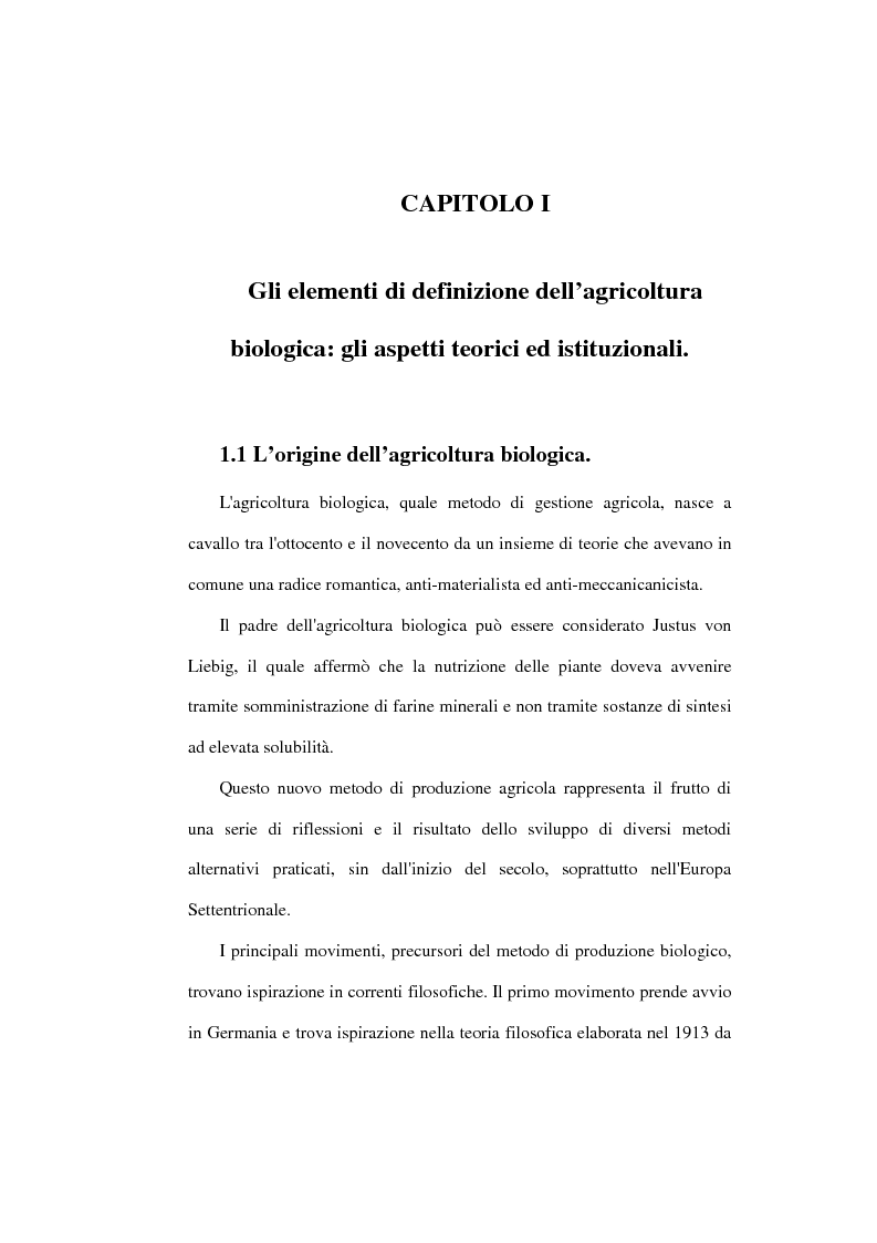Anteprima della tesi: Il settore biologico: un'analisi delle aziende agricole nella comunita montana ''calore salernitano'', Pagina 3