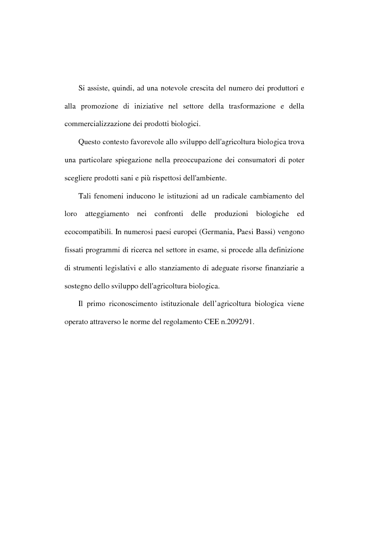 Anteprima della tesi: Il settore biologico: un'analisi delle aziende agricole nella comunita montana ''calore salernitano'', Pagina 6